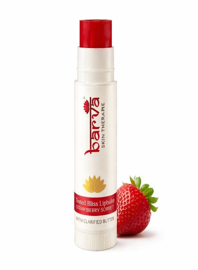 Barva Tinted Bliss Lip Balm | Enriched with Clarified Butter (Ghee) | Nourishing & Long-Lasting Moisture | Soft Tint Finish | Available in 2 shades | 5g (Strawberry Sorbet) - Image 1
