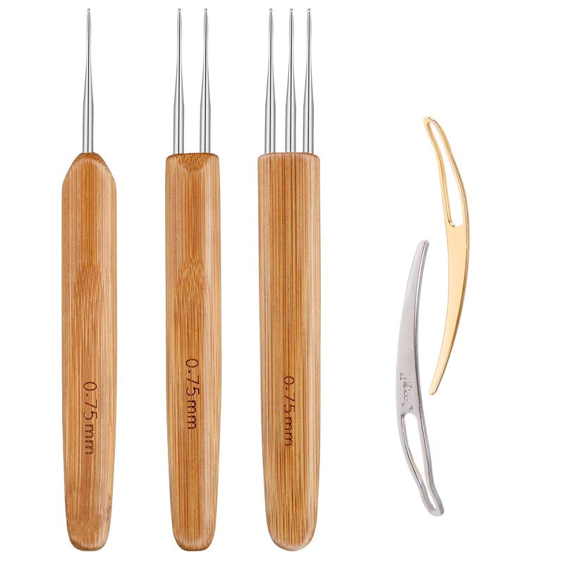 AUGSUN Dreadlock Crochet Hook Tool,Braid Hair Dreadlocks Needle Weaving Crochet for Braid Craft (0.75mm) - Image 1
