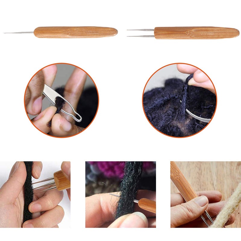 AUGSUN Dreadlock Crochet Hook Tool,Braid Hair Dreadlocks Needle Weaving Crochet for Braid Craft (0.75mm) - Image 4
