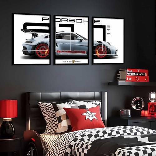 kotart Big Sports Car Framed Posters Gift Items for Boys Room Wall Decoration Bedroom Living Room Office Studio Décor | Car Poster Frame for Wall Décor Set Of 3 Size (13 X 17 inch) - Image 3