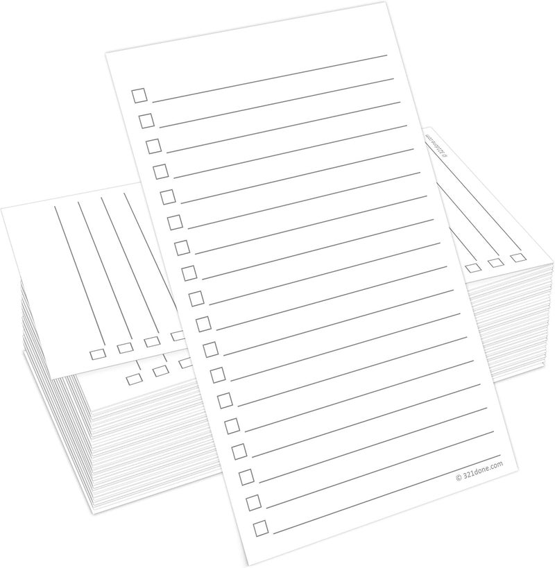 321Done Checklist Cards (Set of 50) 3" x 5" - Double Sided Index Cards - Notecards with to Do Checkboxes - Thick Card Stock - Made in The USA - Image 1