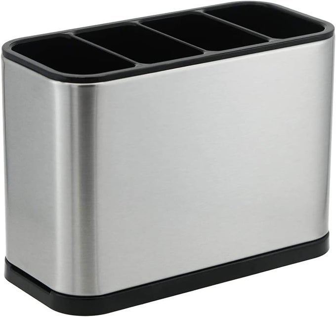 SILVERWARE CADDY UTENSIL CADDY SPOON HOLDER WITH 4 DIVIDED COMPARTMENTS STURDY STAINLESS STEEL RUST PROOF