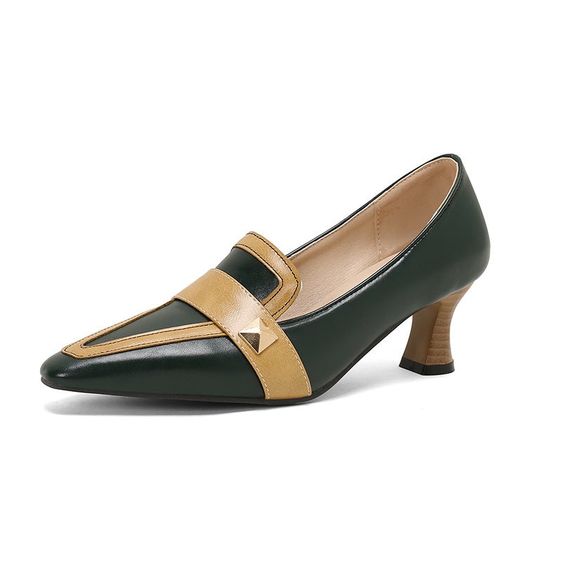 Spring 2024 Fashion Mid-Heel Pointed 32-50 Super Plus Size Wish Foot Set Color Women'S Shoes - Image 1