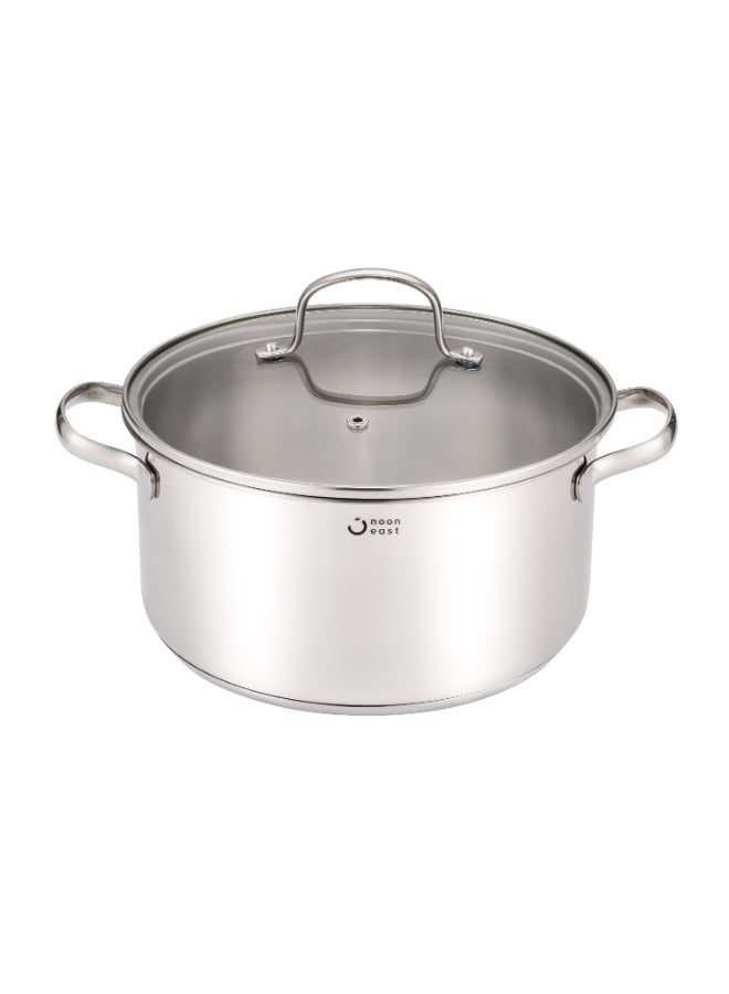 ايست من نون 11 Piece Triply Stainless Steel Cookware Set, set includes 1x14cm Saucepan, 1x16cm Casserole with lid, 1x20cm Casserole with lid, 1x20cm Low Casserole, 1x Foldable Steamer, 1x24cm Casserole with Lid, 1x20cm non-stick covered Frypan, 1x24cm non-stick covered Frypan, Induction Compatible, Dishwasher Safe - Image 2