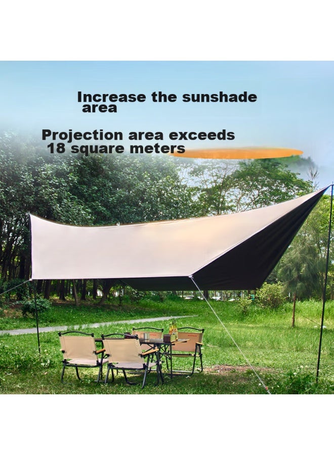 Waterman Woteman Outdoor Hexagonal Black Rubber Butterfly Canopy Tent, Camping Sunshade, Portable Large Shade Shelter 77744 - Image 1