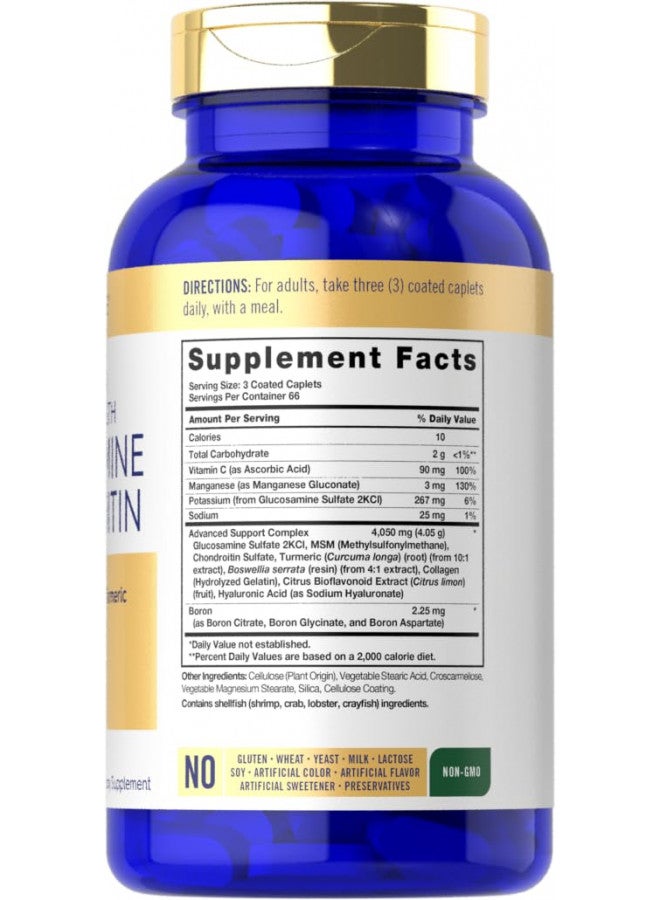 Carlyle Carlyle Glucosamine Chondroitin MSM Turmeric | 4050 mg | 200 Count | Advanced Triple Strength Supplement | Non-GMO & Gluten Free  - Image 2