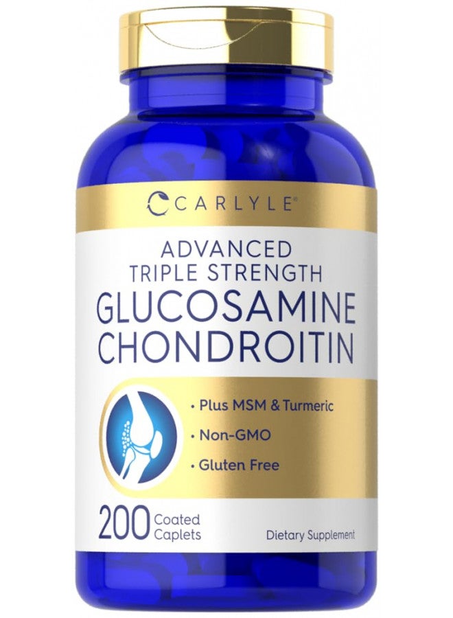 Carlyle Carlyle Glucosamine Chondroitin MSM Turmeric | 4050 mg | 200 Count | Advanced Triple Strength Supplement | Non-GMO & Gluten Free  - Image 1