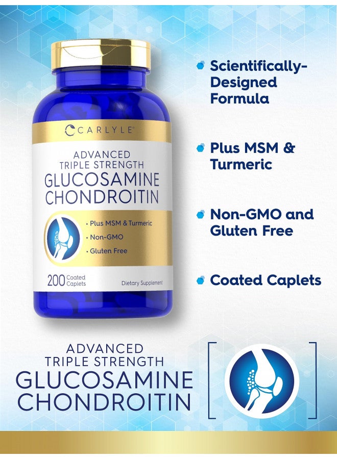 Carlyle Carlyle Glucosamine Chondroitin MSM Turmeric | 4050 mg | 200 Count | Advanced Triple Strength Supplement | Non-GMO & Gluten Free  - Image 4