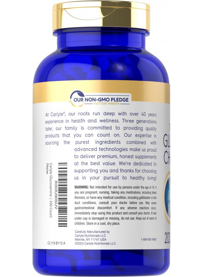 Carlyle Carlyle Glucosamine Chondroitin MSM Turmeric | 4050 mg | 200 Count | Advanced Triple Strength Supplement | Non-GMO & Gluten Free  - Image 3