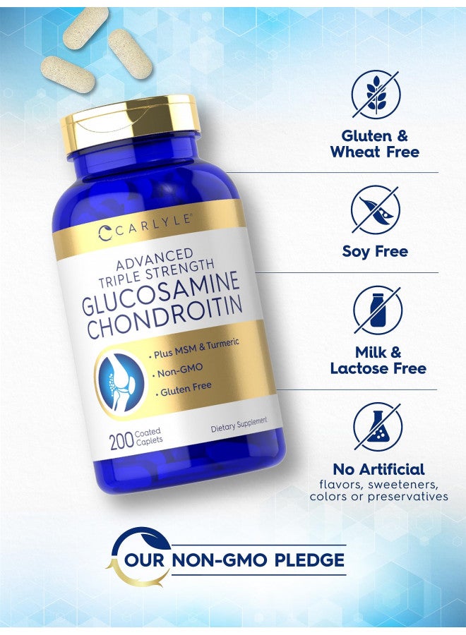 Carlyle Carlyle Glucosamine Chondroitin MSM Turmeric | 4050 mg | 200 Count | Advanced Triple Strength Supplement | Non-GMO & Gluten Free  - Image 5