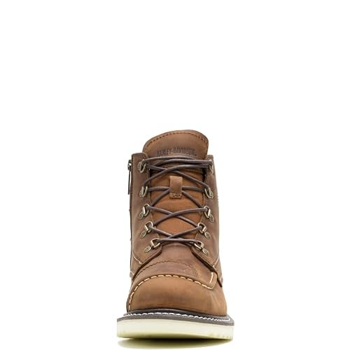 HARLEY DAVIDSON HarleyDavidson Mens Hagerman Leather Motorcycle Wedge Boot Brown 13 - Image 3