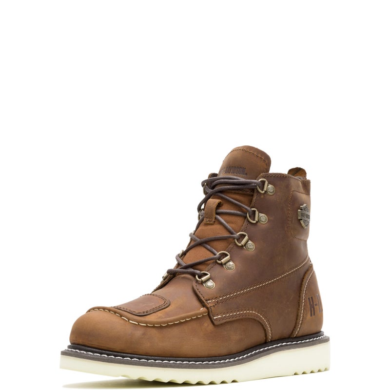 HARLEY DAVIDSON HarleyDavidson Mens Hagerman Leather Motorcycle Wedge Boot Brown 13 - Image 2