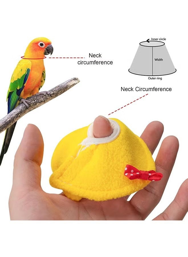 YJ Bird Recovery Collar, Anti-Grave Wound Healing Bird Collar for Parrot, Protective Collar for Small Birds, Bird Elizabeth Collars (Yellow, M) - Image 3