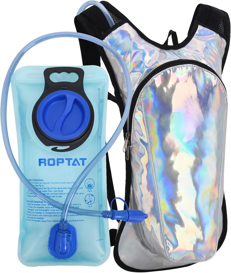 Roptat Hydration Backpack Pack with 2L Hydration Bladder - Lightweight Water Backpack Water Pouch for Women Men Running Riding Biking Music Festival - Image 1