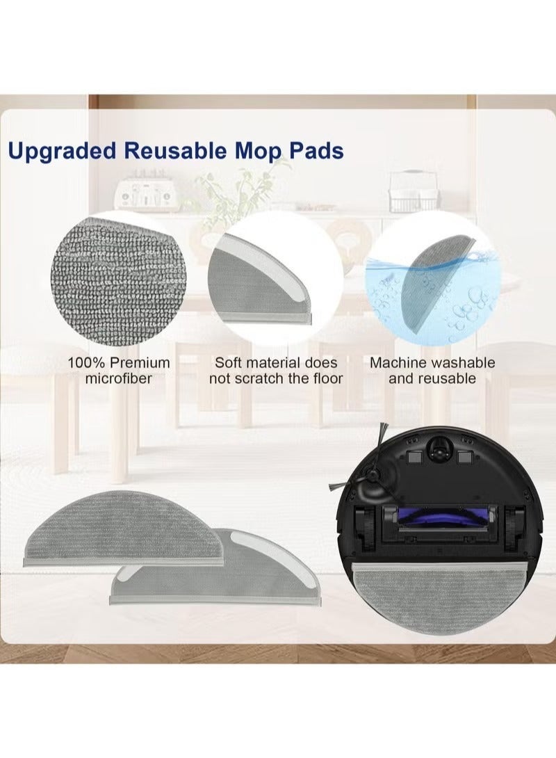 حياة كومفورت مجموعة ملحقات مكنسة روبوت 13 قطعة، طقم قطع غيار بديلة متوافق مع eufy RoboVac X8 / X8 Hybrid، ملحقات مكنسة روبوت تشمل فرشاة رئيسية، فرش جانبية، فلاتر، ووسادات ممسحة - Image 2