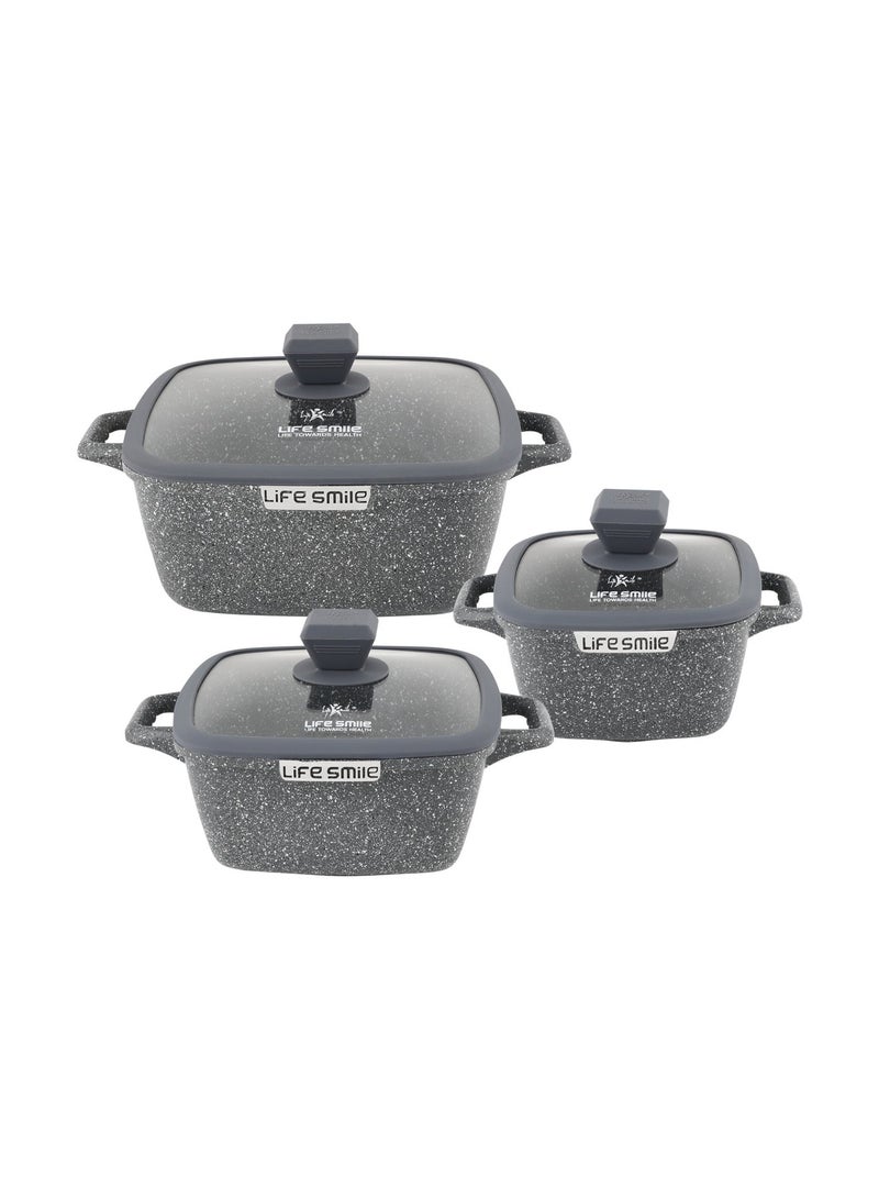 Life Smile Granite Nonstick Cookware Set with Lids – Induction Compatible Aluminum Pots, PFOA-Free, Scratch Resistant - Image 1