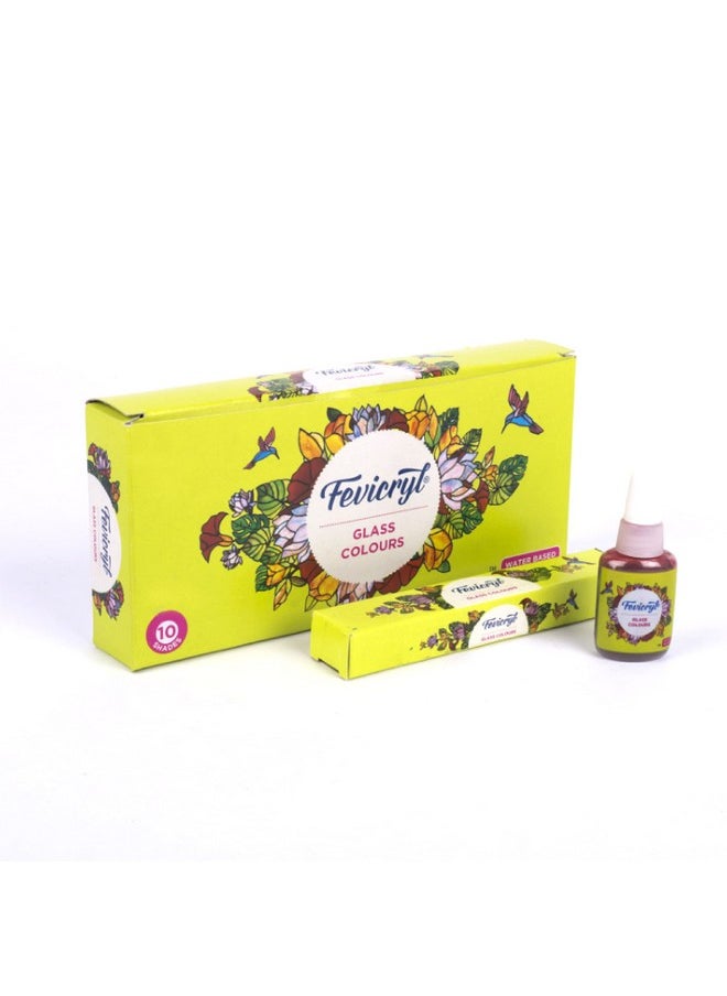 Pidilite Pidilite Fevicryl Water Based Glass Colours 10 Assorted (115ml)  - Image 1