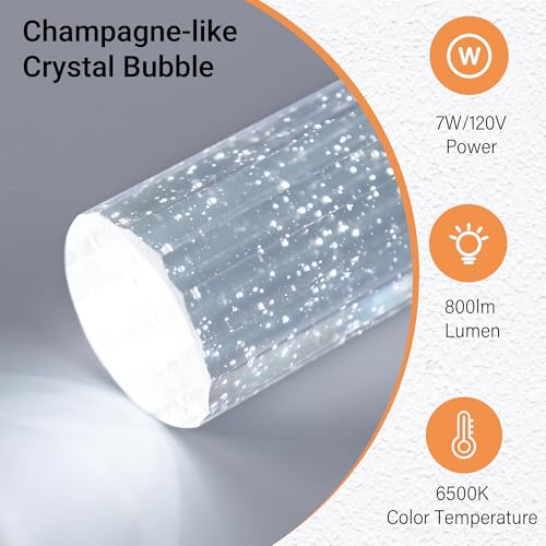 Esfos 1 Pack Pendant Ceiling Light Fixture, Pendant Lights for Kitchen Island Crystal Pendant Light, 1-Light Integrated Kitchen Hanging Light Fixture Modern Island Light with Bubble Glass - Image 4