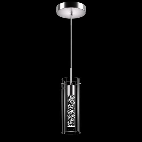 Esfos 1 Pack Pendant Ceiling Light Fixture, Pendant Lights for Kitchen Island Crystal Pendant Light, 1-Light Integrated Kitchen Hanging Light Fixture Modern Island Light with Bubble Glass - Image 1