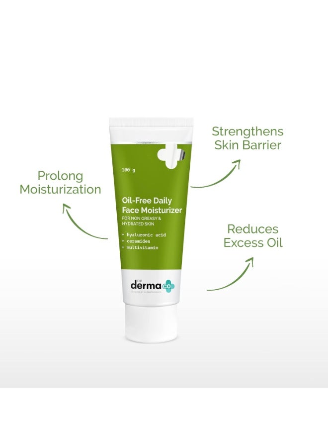 Derma The Derma Co Oil-Free Daily Face Moisturizer | With Hyaluronic Acid, Ceramides & Multivitamins | For Non-Greasy & Hydrated Skin | Prolonged Moisturization | Strengthens Skin Barrier | 100 g - Image 5