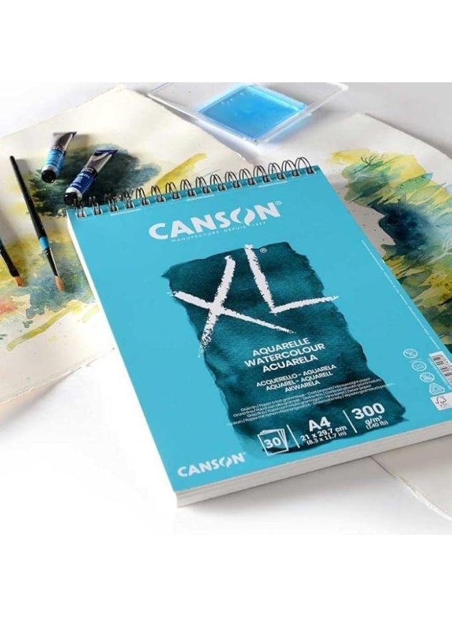 CANSON 30 Sheets A4 Size Spiral Watercolor Pad 300gsm White Sheets Ideal for Professional Artists - Image 2