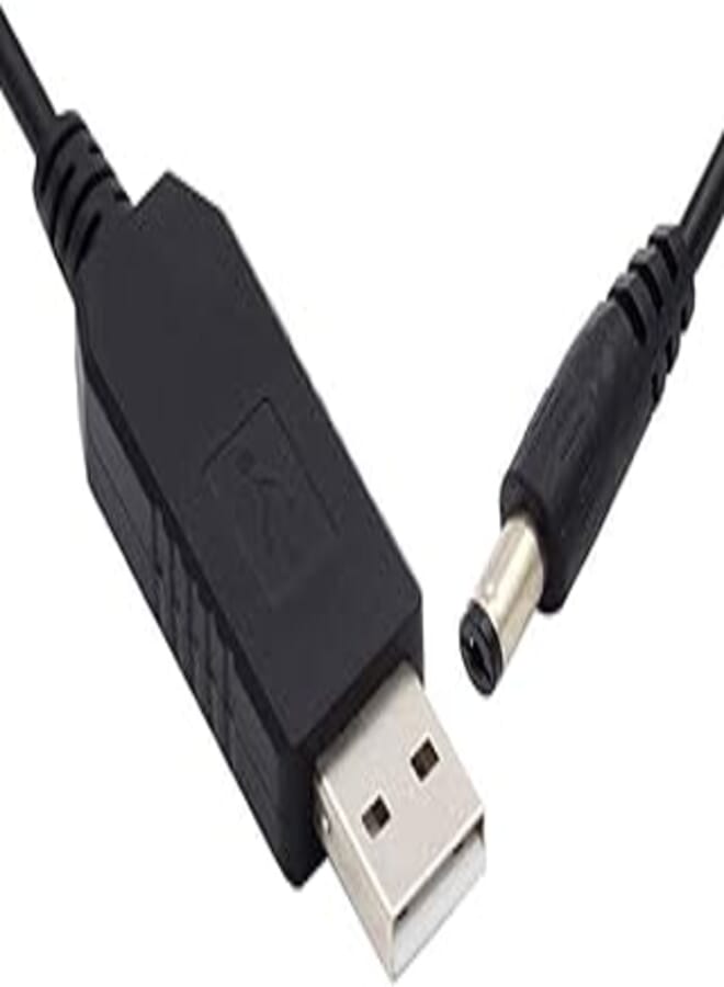 5V USB 2.0 Type-A to 5.5x2.1m Duck 12V Voltage Riser Boost Plug Power Barrel Connector Cable 100cm