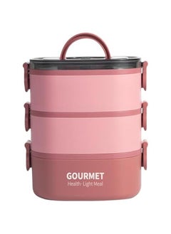 Bento Lunch Box, Multi-layer Portable Bento Box, 3-Tier Leak-Proof Portable Stackable Food Container Storage Boxes for Kids Adults, Microwave and Dishwasher Safe (West Asia Red)
