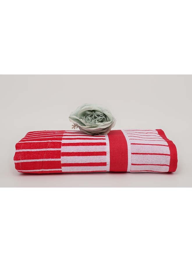 White Rose Towel SPRING COLLECTION S - 450 GSM - 100% Cotton Velour - Bath Sheet 80x160 cm -MultiColour - Modern Stripe Design - Luxury Touch - Extra Absorbent  - Image 1