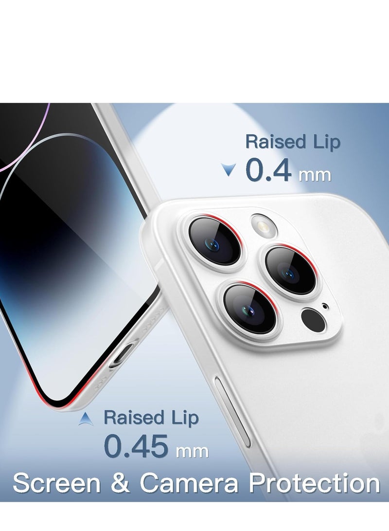 JAJEEK Ultra Slim (0.35mm Thin) Case for iPhone 14 Pro 6.1-Inch, Camera Lens Cover Full Protection, Lightweight Matte Finish PP Hard Minimalist Case, Supports Wireless Charging (Frosted Clear) - Image 4