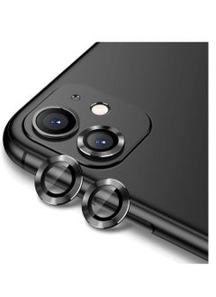 Generic amera Lens Protector Compatible for Apple Iphone 11/Iphone 12/Iphone 12 Mini, [Anti-Scratch] Premium Tempered Glass Film Aluminum Alloy Lens Ring Cover-Black  - Image 1