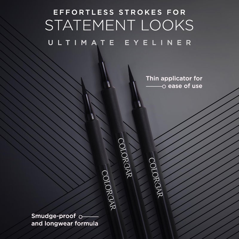Colorbar Ultimate Eye Liner - 3-in-1 Collection Black Liquid Eyeliner - Waterproof and Transfer-Proof - Eyeliner Pen - 001 Ultimate Black - 0.03 oz - Image 2