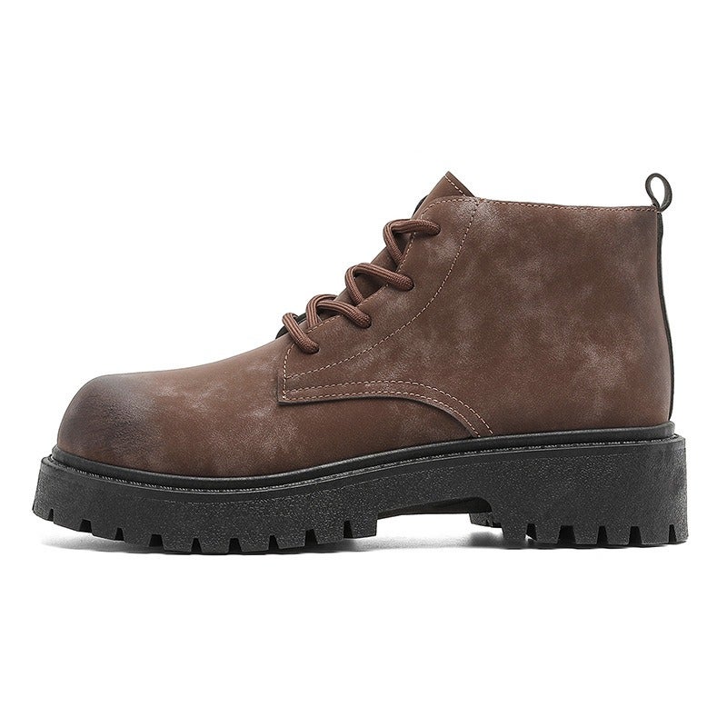 Jia Sheng Men's Martin Boots 2026 Spring New British Retro High-Top Yellow Boots Outdoor Hiking Thick-Soled Work Shoes - Image 5
