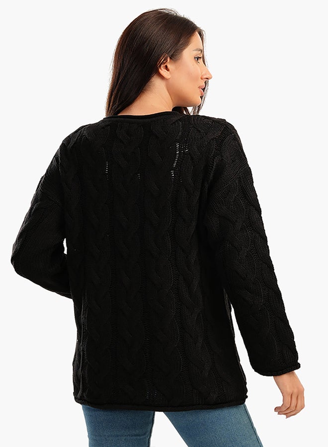 Carina Cable Knitted Round Neck Pullover - Image 3