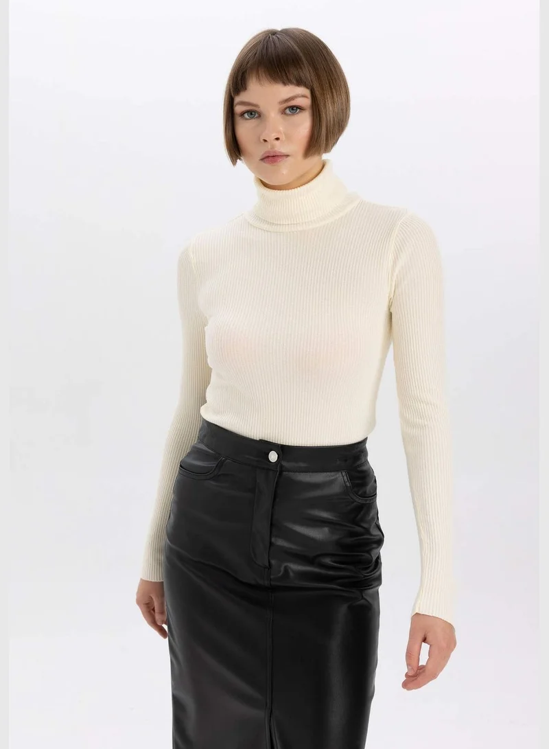 DeFacto Woman Turtle Neck Long Sleeve Tricot Pullover