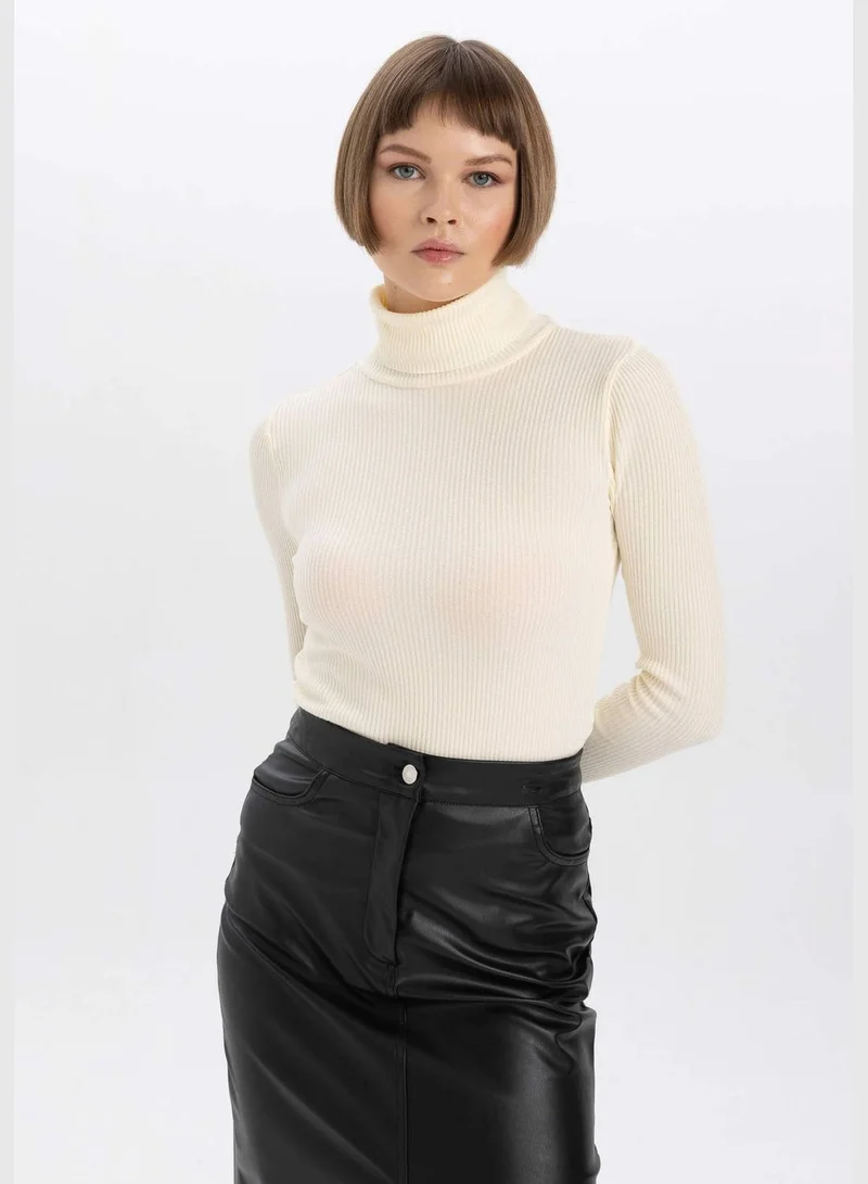 DeFacto Woman Turtle Neck Long Sleeve Tricot Pullover