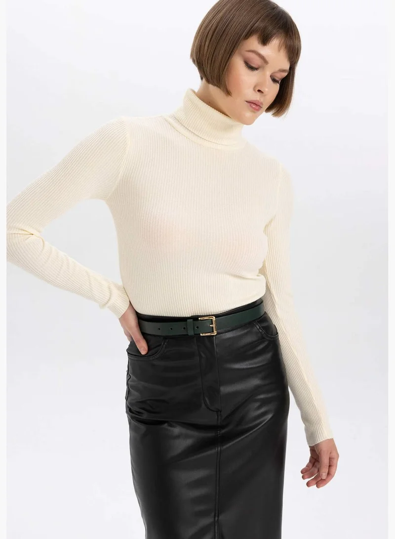 DeFacto Woman Turtle Neck Long Sleeve Tricot Pullover