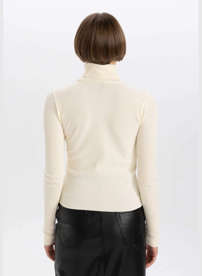 DeFacto Woman Turtle Neck Long Sleeve Tricot Pullover