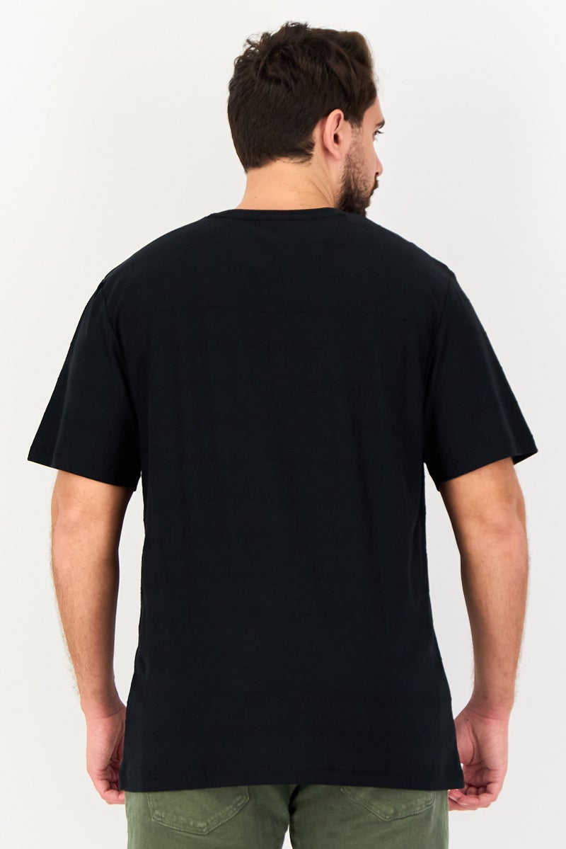 Chaps Men Crew Neck Short Sleeve Embroidered Logo T-Shirt, Black - Image 3