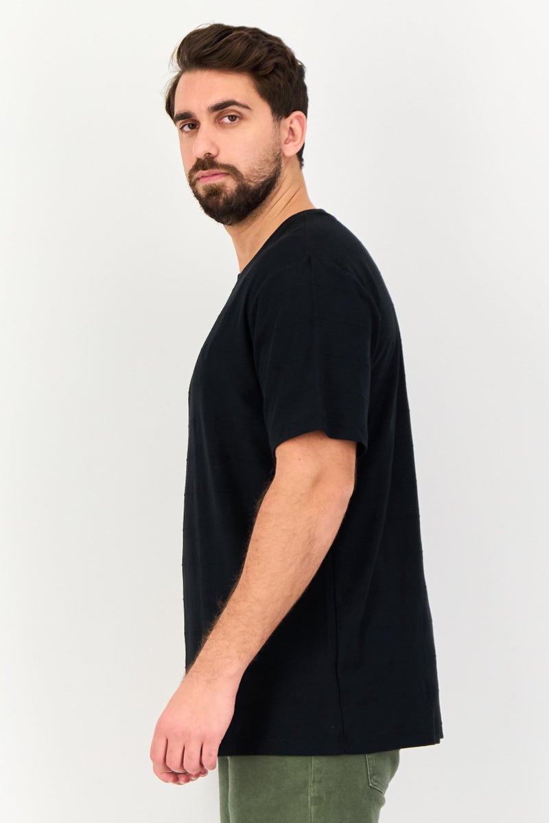 Chaps Men Crew Neck Short Sleeve Embroidered Logo T-Shirt, Black - Image 2