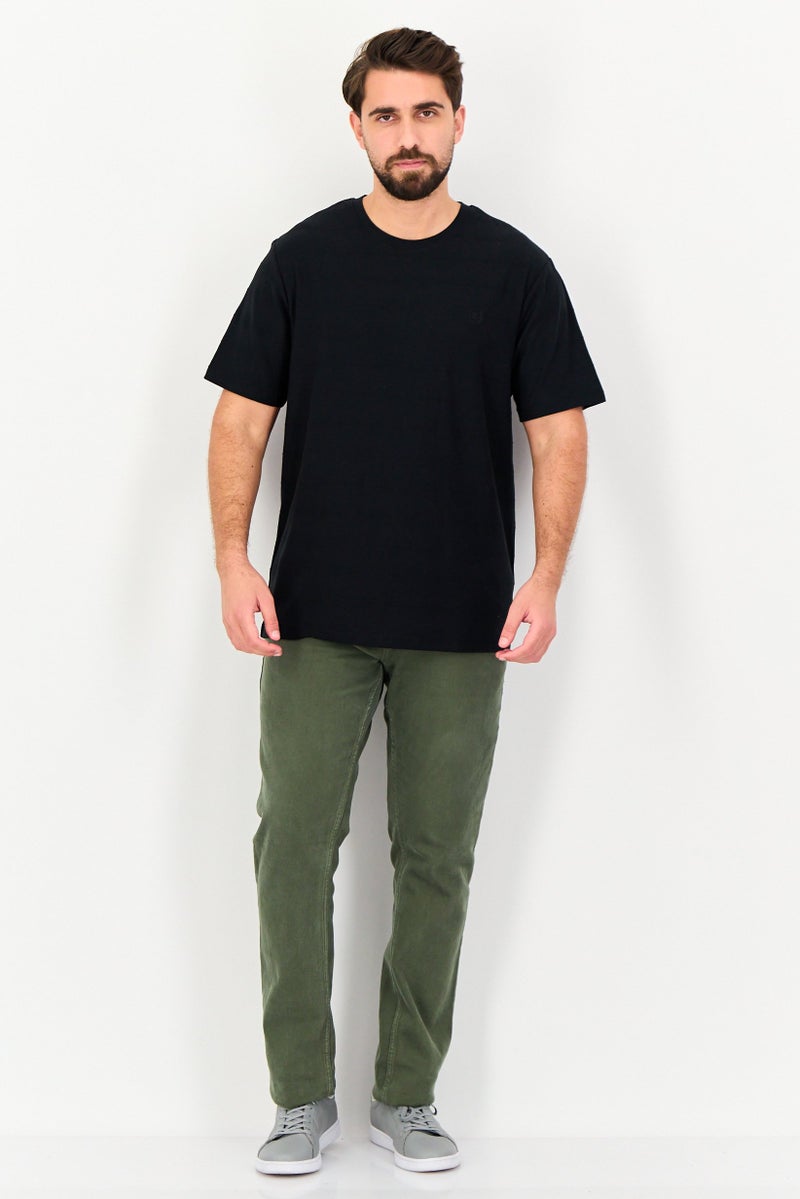 Chaps Men Crew Neck Short Sleeve Embroidered Logo T-Shirt, Black - Image 4