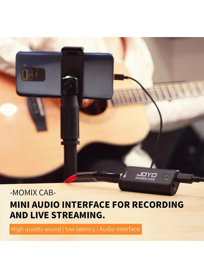 JOYO MOMIX CAB Portable Sound Card Pocket Size Plug & Play Mini Audio Mixer for Phone PC Guitar Live Streaming/Recording - Image 5