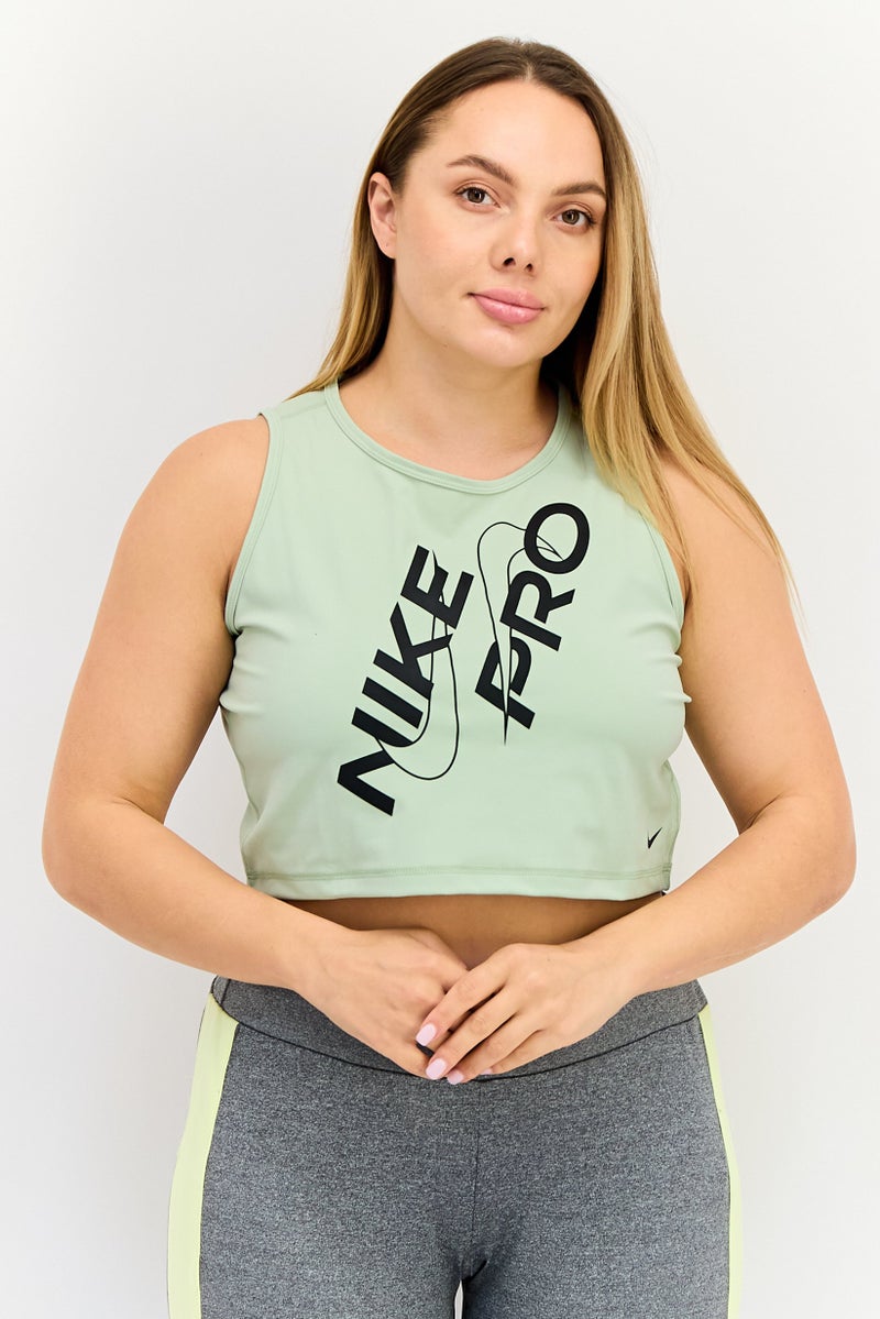 Nike تي شيرت تدريب بلا أكمام للنساء، أخضر مريمي - Image 1