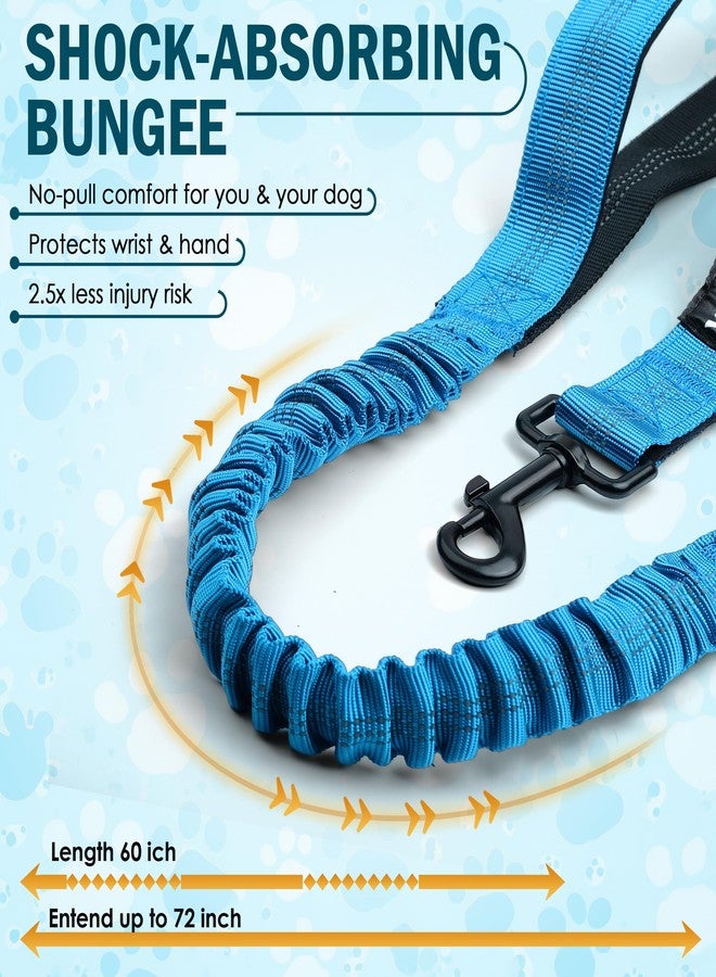 CEMZENFIX Hands Free Dog Leash with Waist Belt – No-Pull Bungee, Dual Padded Handles & Zipper Pouch for Running, Walking & Training – Adjustable Waist Leash for Large & Medium Dogs - Image 2
