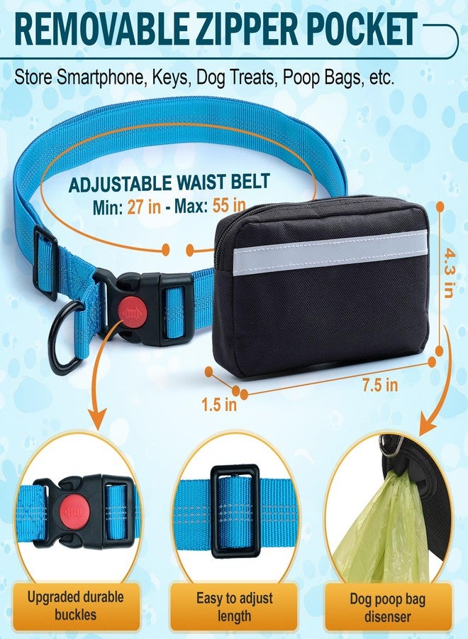 CEMZENFIX Hands Free Dog Leash with Waist Belt – No-Pull Bungee, Dual Padded Handles & Zipper Pouch for Running, Walking & Training – Adjustable Waist Leash for Large & Medium Dogs - Image 5