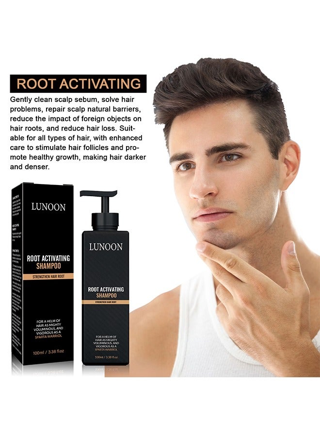 LUNOON Root Activator Shampoo,Anti-Thinning Shampoo, Hair Regrowth, Hair Thickening, Deep Moisturizing, Natural Formula Shampoo for Dry Damaged Weak and Thin Hair Care 100ml - Image 5
