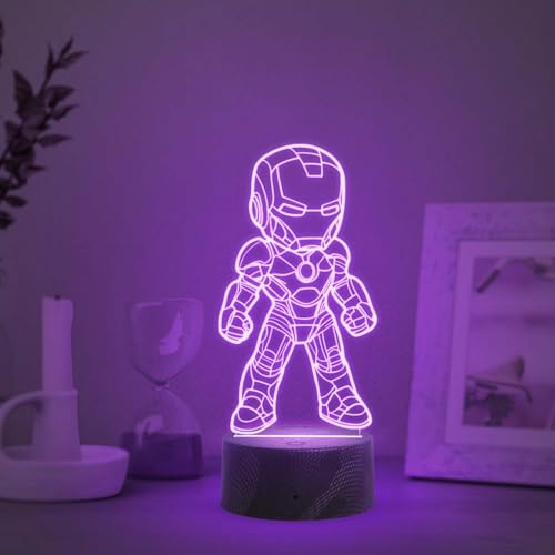 GIFTMEBAZAR Gift Me Bazar 3D Illusion Avengers Iron Man456 LED Light with Automatic Color Changing & Touch Control | USB Powered | Kids' Marvel Gift & Room Decor - Image 2