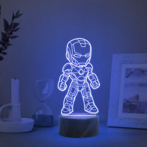 GIFTMEBAZAR Gift Me Bazar 3D Illusion Avengers Iron Man456 LED Light with Automatic Color Changing & Touch Control | USB Powered | Kids' Marvel Gift & Room Decor - Image 3
