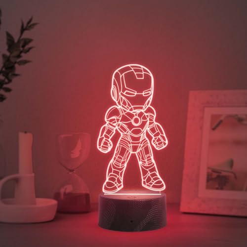 GIFTMEBAZAR Gift Me Bazar 3D Illusion Avengers Iron Man456 LED Light with Automatic Color Changing & Touch Control | USB Powered | Kids' Marvel Gift & Room Decor - Image 1
