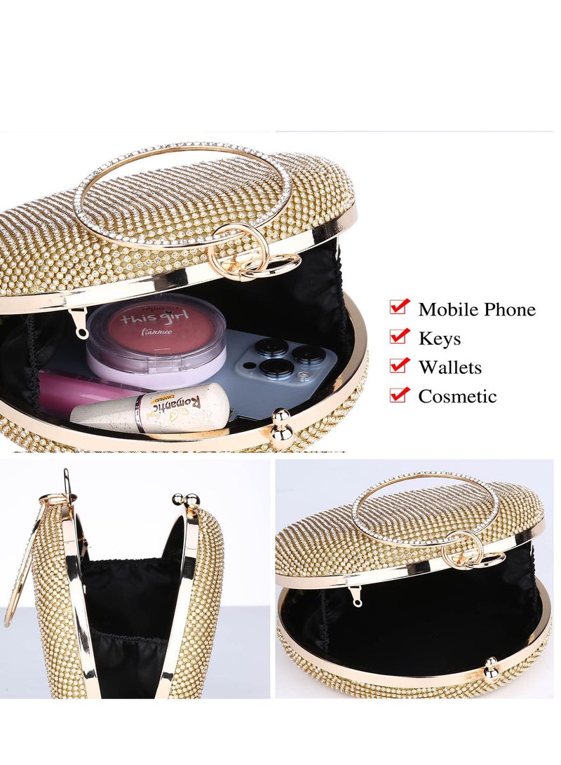 Excefore Women Crystal Evening Clutch Bag, Sparkly Wristlet Wedding Prom Party Purse Handbags, Party Prom Wedding Bag, for Wedding and Party - Image 2