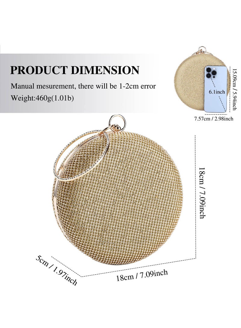 Excefore Women Crystal Evening Clutch Bag, Sparkly Wristlet Wedding Prom Party Purse Handbags, Party Prom Wedding Bag, for Wedding and Party - Image 4